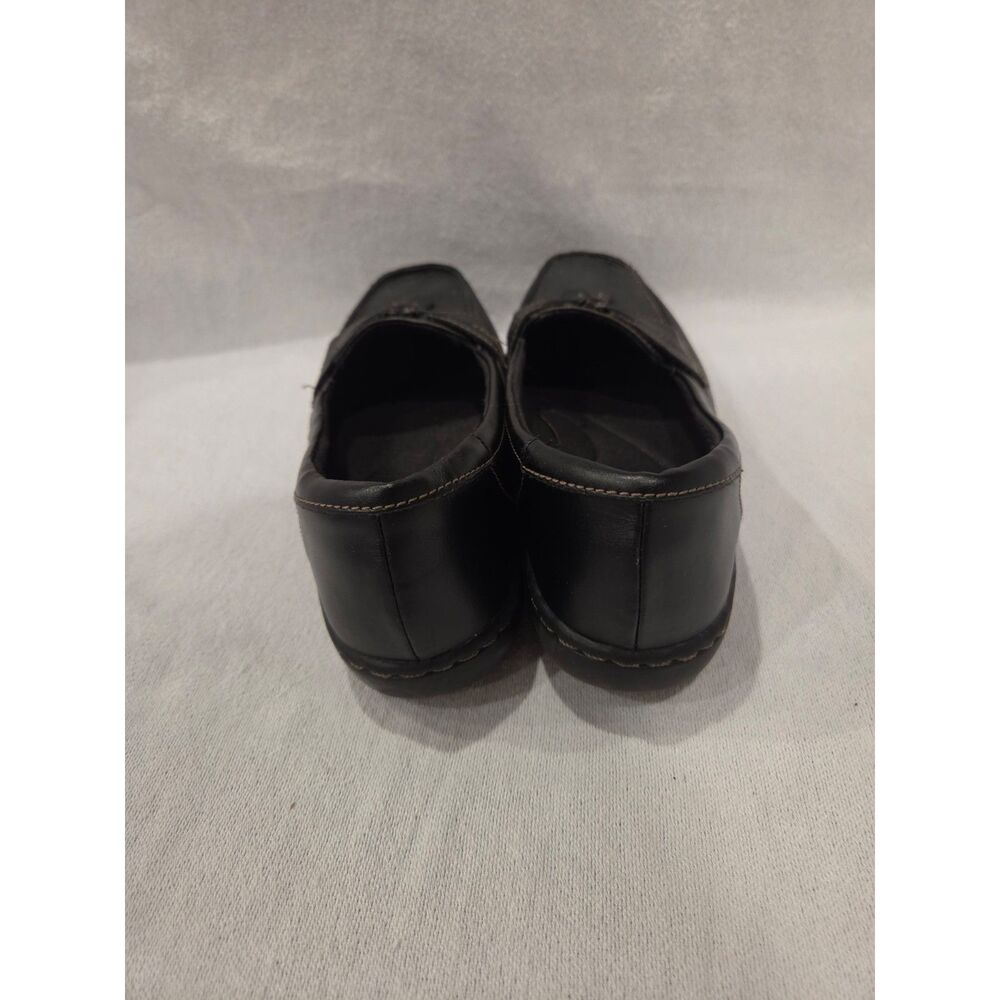 Clarks Women's Ashland Bubble Black Leather Tassel Loafers Size 9.5 - Picture 3 of 8